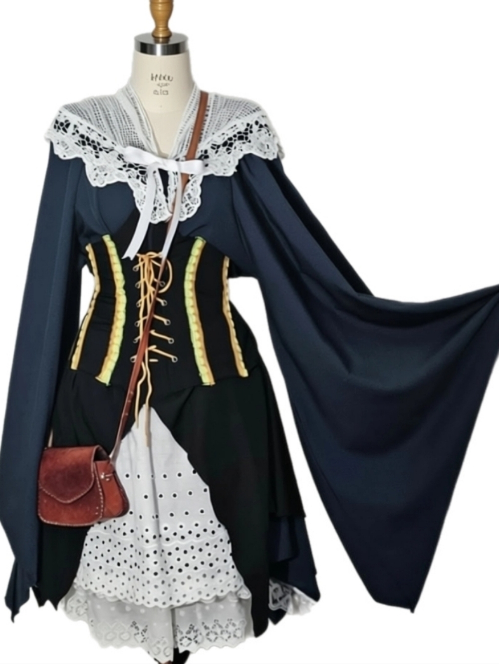 Upcycled Ren Faire Scullery Maiden / Bar Wench Complete Costume Size L/XL - Picture 4 of 14